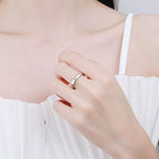 Square Stone Band Ring