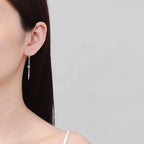 Linear Dangle Hoop Earrings