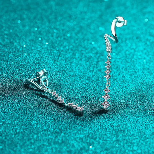 Curved Linear Drop Earrings