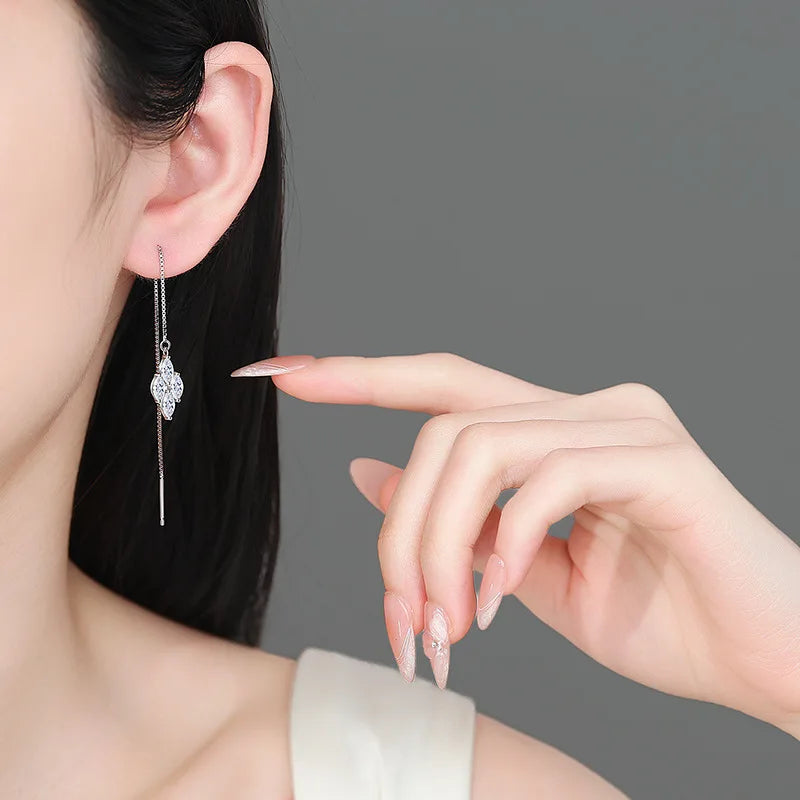 Marquise Cluster Threader Earrings