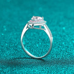 Double-Halo Heart Ring