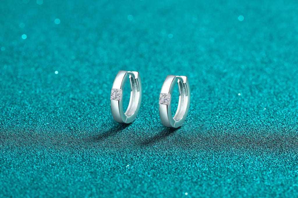 Square-Accent Hoop Earrings