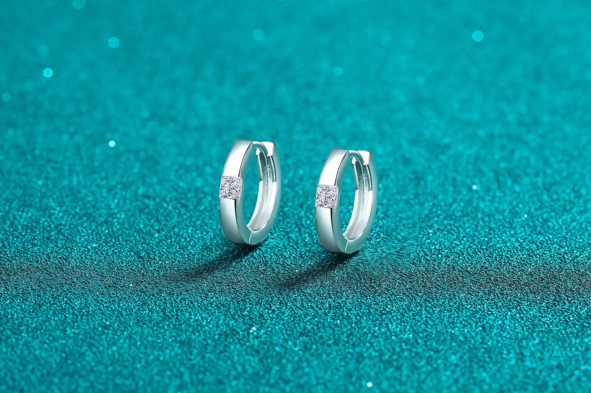 Square-Accent Hoop Earrings