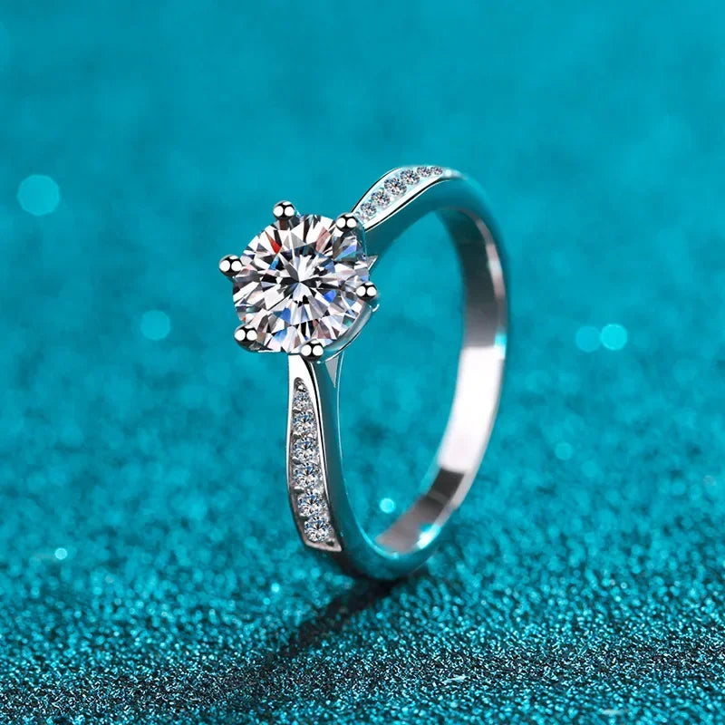 Tapered Pave Solitaire Ring