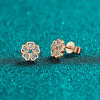 Heart-Petal Flower Stud Earrings