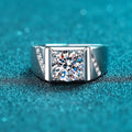 Wide-Band Square-Frame Solitaire Ring
