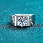 Wide-Band Square-Frame Solitaire Ring