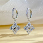 Cross Drop Hoop Earrings
