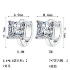 Square Solitaire Hoop Earrings