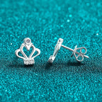 Openwork Crown Stud Earrings