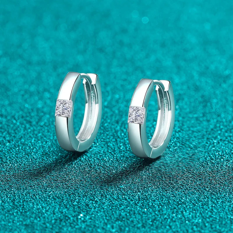 Square-Accent Hoop Earrings