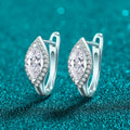 Marquise Halo Hoop Earrings