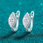 Marquise Halo Hoop Earrings