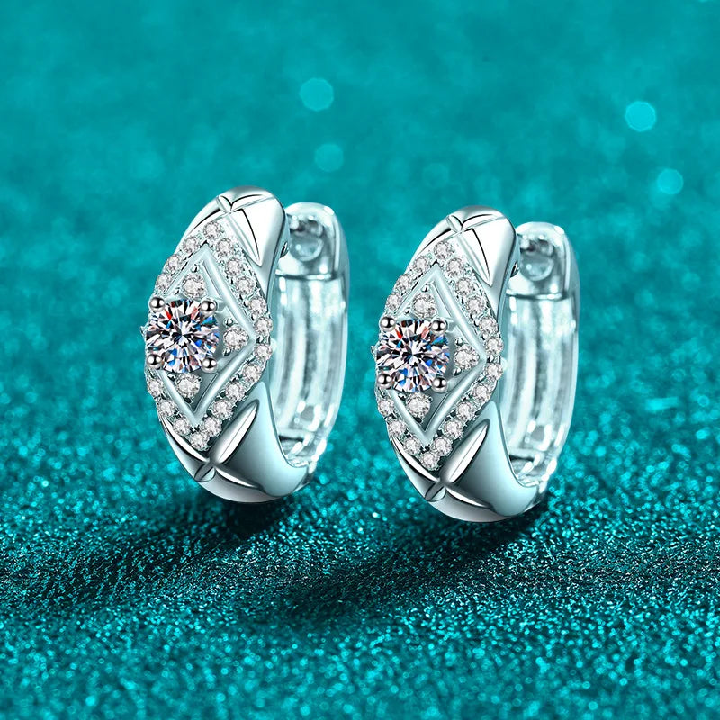 Rhombus Halo Hoop Earrings