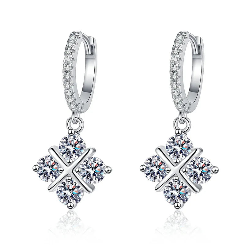 Cross Drop Hoop Earrings