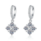 Cross Drop Hoop Earrings