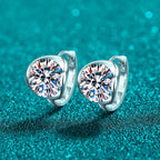 Round Solitaire Hoop Earrings