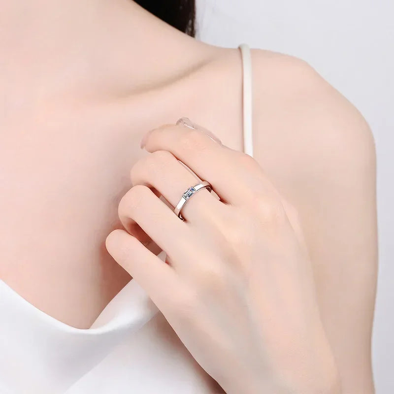 Horizontal Rectangle Solitaire Ring