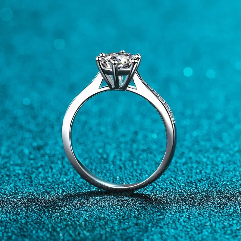 Tapered Pave Solitaire Ring
