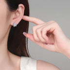 Square Solitaire Hoop Earrings