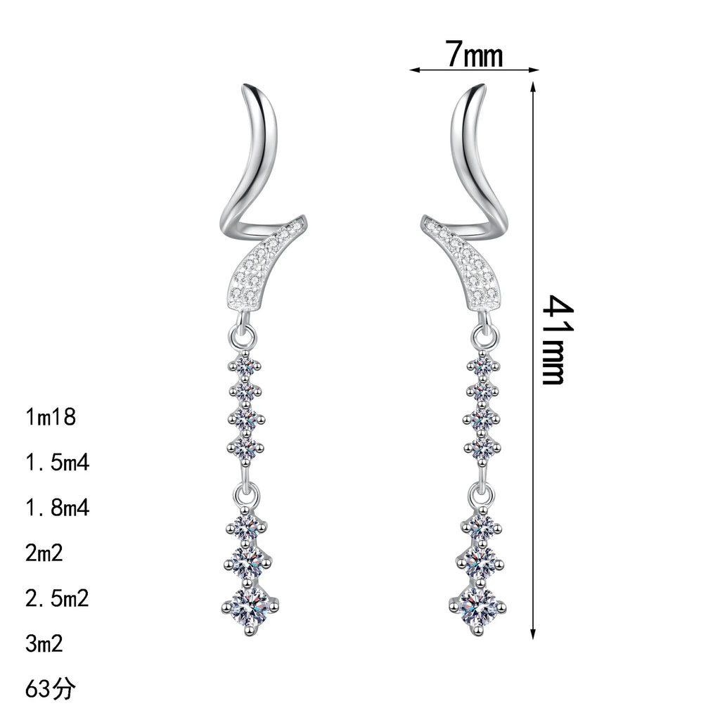 Curved Linear Drop Earrings