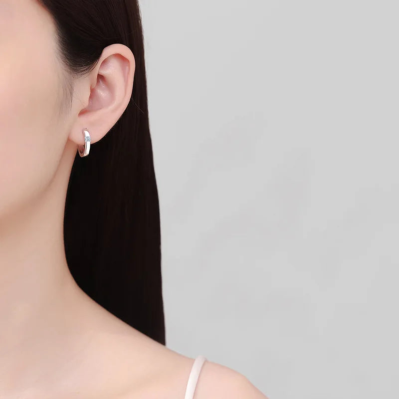 Square-Accent Hoop Earrings