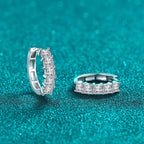Square Stone Hoop Earrings