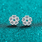Heart-Petal Flower Stud Earrings