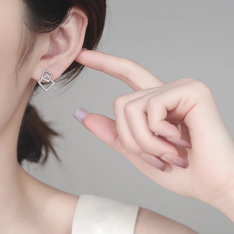 Interlocking Square Earrings