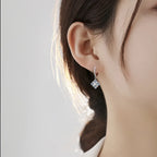 Cross Drop Hoop Earrings