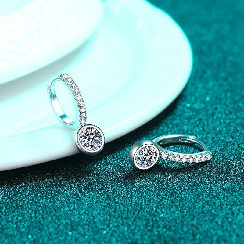 Round Drop Hoop Earrings