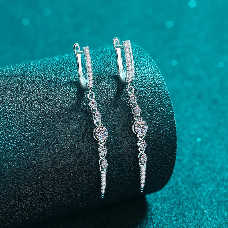 Linear Dangle Hoop Earrings