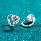 Round Solitaire Hoop Earrings
