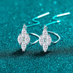 Marquise Cluster Threader Earrings