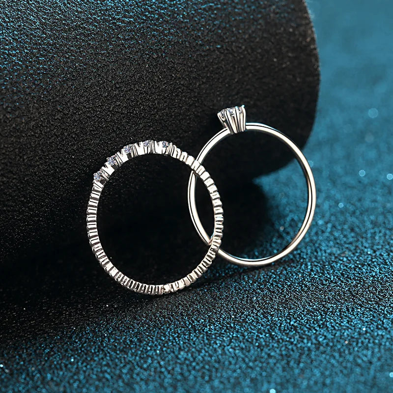 Dainty Floral Zircon Stacking Ring Set