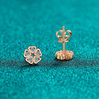 Heart-Petal Flower Stud Earrings