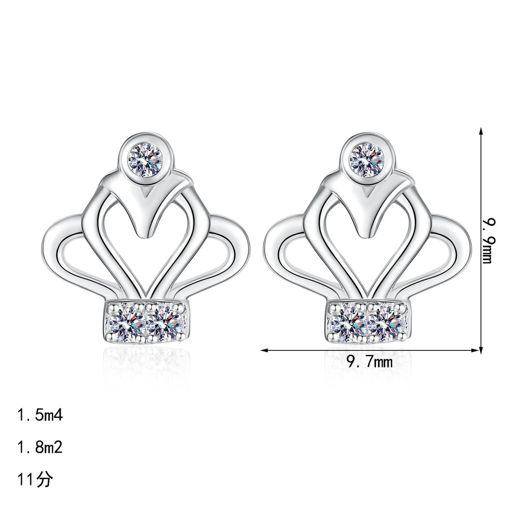 Openwork Crown Stud Earrings