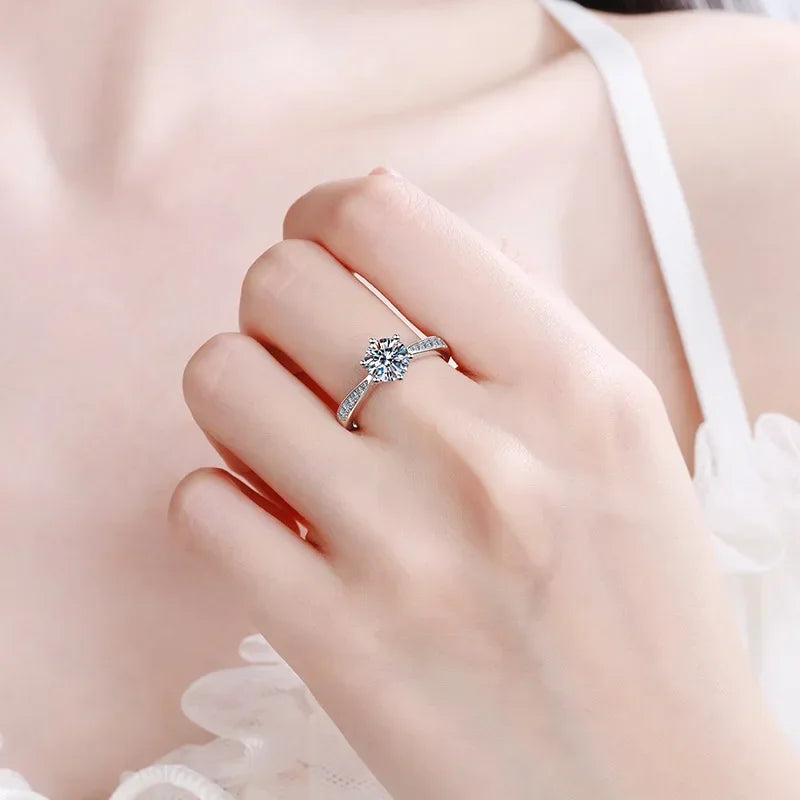 Tapered Pave Solitaire Ring