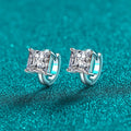 Square Solitaire Hoop Earrings