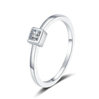 Square-Frame Solitaire Ring