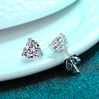 Heart Solitaire Stud Earrings
