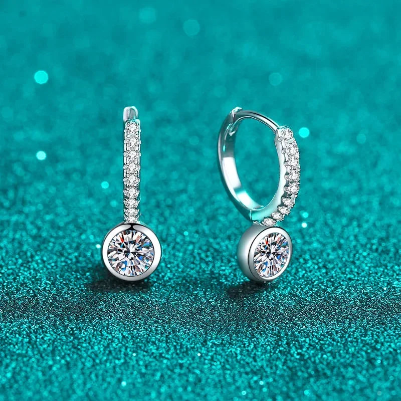 Round Drop Hoop Earrings