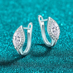 Marquise Halo Hoop Earrings