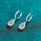 Teardrop Halo Drop Earrings