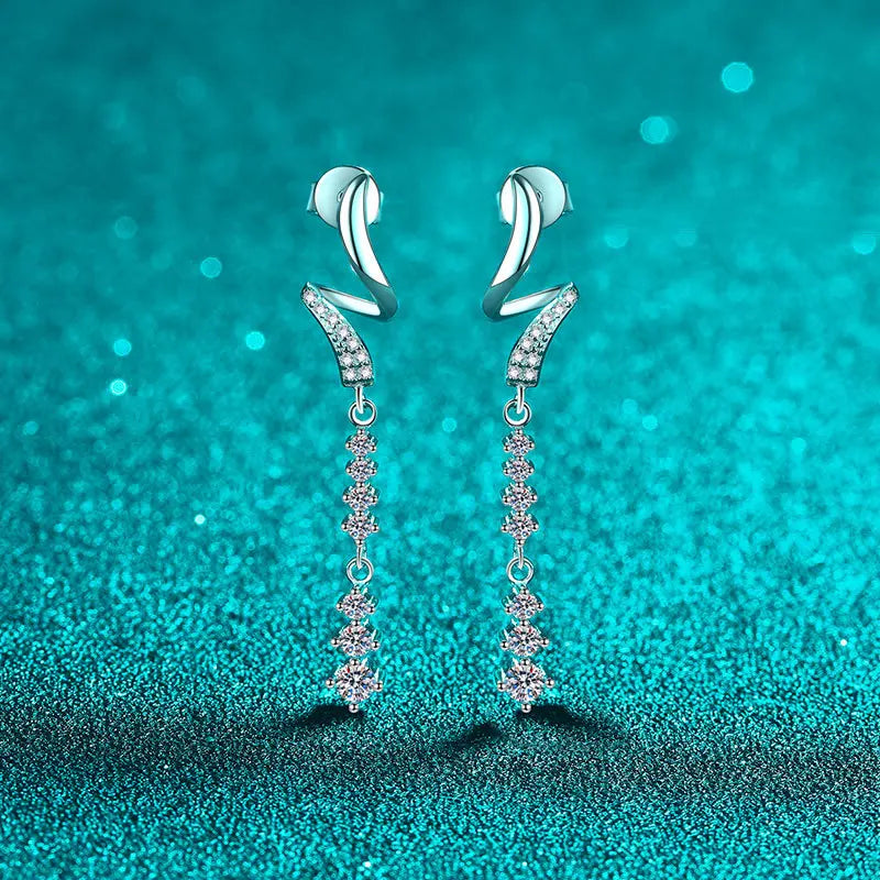Curved Linear Drop Earrings