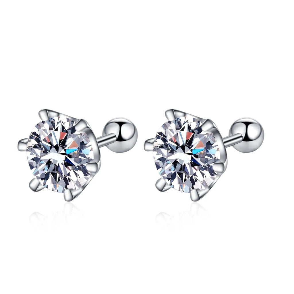 Round Solitaire Stud Earrings