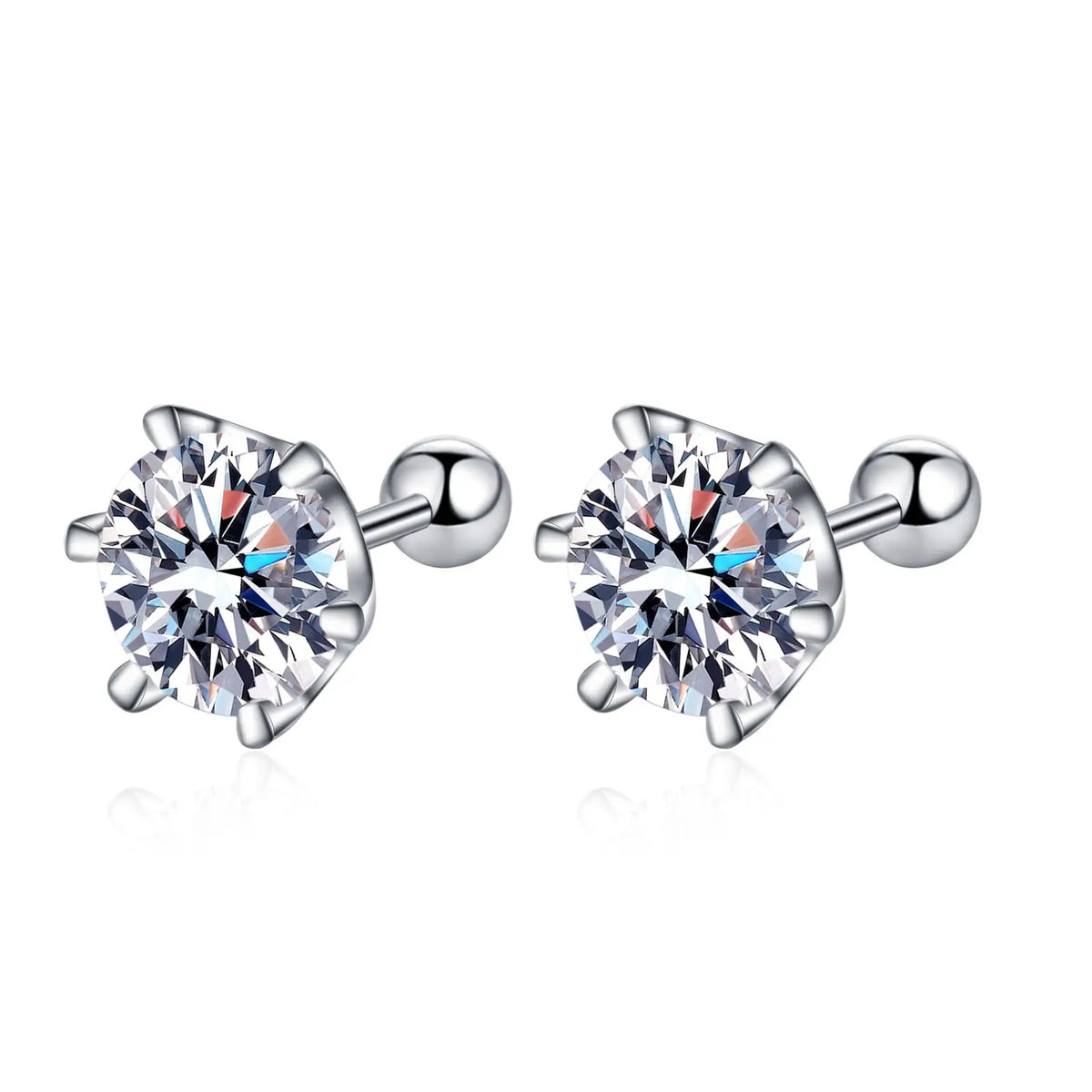 Round Solitaire Stud Earrings