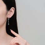 Curved Linear Drop Earrings