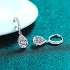 Teardrop Halo Drop Earrings