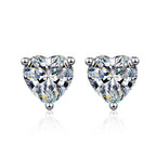 Heart Solitaire Stud Earrings